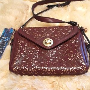Francesca's - Burgandy and gold cross body purse
